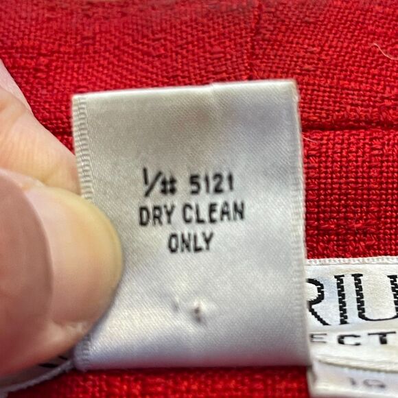 Atrium Collection Red Tweed Power Suit Blazer Skirt Womens 10 80s Academia - Picture 16 of 16